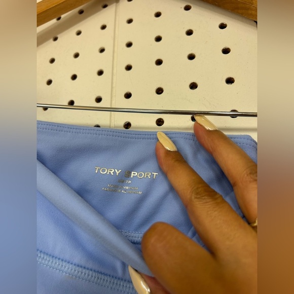 Tory Sports Banner 7/8 Performance Light Blue Leggings with Side Stripe - Picture 6 of 6